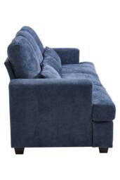 Living and Home 3-Seater Chenille Upholstered Sofa with Pillows in Blue - thumbnail 5