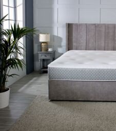 Starlight Beds Nebraska Tufted Hybrid Mattress Soft Feel Cool Touch Quilted Surface in Light Grey - Size: EU Double - thumbnail 2
