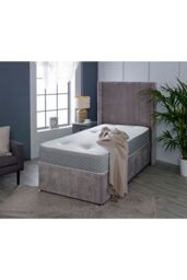 Starlight Beds Nebraska Tufted Hybrid Mattress Soft Feel Cool Touch Quilted Surface in Light Grey - Size: EU Double - thumbnail 1