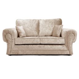 Furnishings For Less UK Chelsea Crushed Velvet Large 2 Seater Sofa Rolled Arms in Baby Pink - thumbnail 1