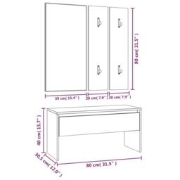 Berkfield Home Hallway Furniture Set Smoked Oak Engineered Wood in Brown - thumbnail 9