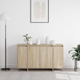 Berkfield Home Oak Sideboard Sonoma oak Engineered wood 135 x 41 x 75 cm in Brown - thumbnail 4