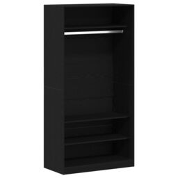 Berkfield Home Black Oak Wardrobe 100 x 50 x 200 cm - Crafted from engineered wood - thumbnail 2