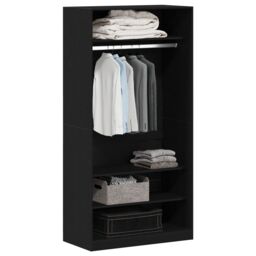 Berkfield Home Black Oak Wardrobe 100 x 50 x 200 cm - Crafted from engineered wood - thumbnail 3