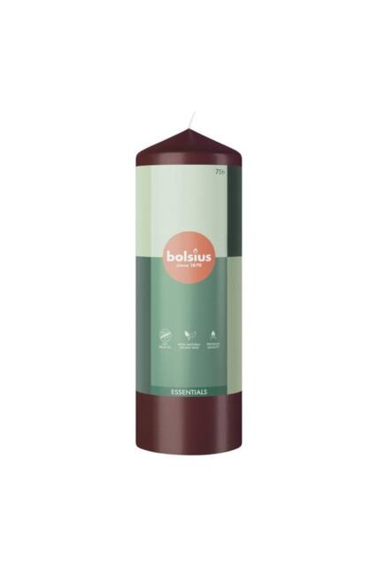 KDMD Bolsius Velvet Red Essential Pillar Candle 200mm x 58mm - image 1