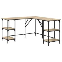 Berkfield Home Decorative Desk Sonoma Oak 139x139x75 cm Engineered Wood in Light Tan - Size: 139 x 139 x 75 cm - thumbnail 3
