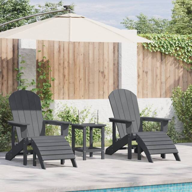 Berkfield Home Adirondack Chairs with Footrests 2 pcs Light Grey HDPE - image 1