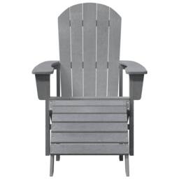 Berkfield Home Adirondack Chairs with Footrests 2 pcs Light Grey HDPE - thumbnail 5