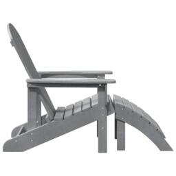 Berkfield Home Adirondack Chairs with Footrests 2 pcs Light Grey HDPE - thumbnail 6
