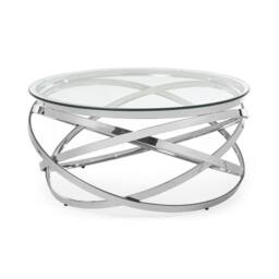 Cheshire Viennese Coffee Table in Silver & Clear - thumbnail 1