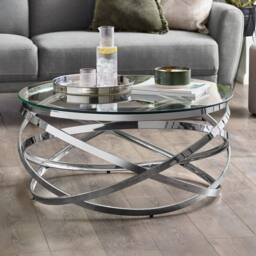 Cheshire Viennese Coffee Table in Silver & Clear - thumbnail 2
