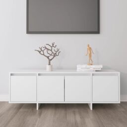 Berkfield Home TV Cabinet White 120x30x40.5 cm Engineered Wood - thumbnail 1