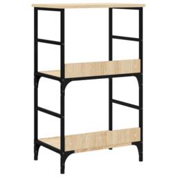 Berkfield Home Bookshelf Sonoma Oak 50x33x82 cm Engineered Wood in Light Tan - Size: 50 x 33 x 82 cm - thumbnail 6