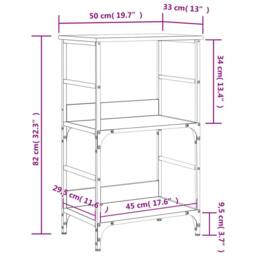 Berkfield Home Bookshelf Sonoma Oak 50x33x82 cm Engineered Wood in Light Tan - Size: 50 x 33 x 82 cm - thumbnail 8