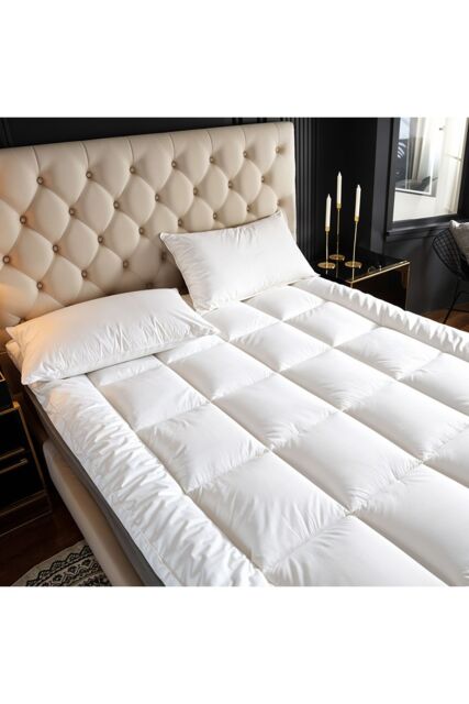 Living and Home 10cm Comfortable Quilted Mattress Topper in White - Size: King - image 1