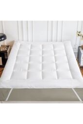 Living and Home 10cm Comfortable Quilted Mattress Topper in White - Size: King - thumbnail 6