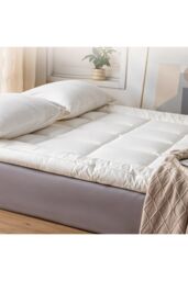 Living and Home 10cm Comfortable Quilted Mattress Topper in White - Size: King - thumbnail 8