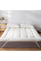 Living and Home 10cm Comfortable Quilted Mattress Topper in White - Size: King - thumbnail 2