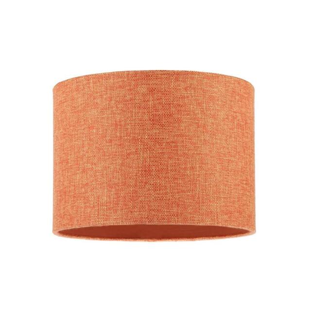 Happy Homewares Contemporary & Sleek Orange Natural Linen Fabric Drum Lamp Shade - Size: 10 inches - image 1