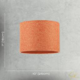 Happy Homewares Contemporary & Sleek Orange Natural Linen Fabric Drum Lamp Shade - Size: 10 inches - thumbnail 7