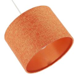 Happy Homewares Contemporary & Sleek Orange Natural Linen Fabric Drum Lamp Shade - Size: 10 inches - thumbnail 4