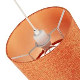 Happy Homewares Contemporary & Sleek Orange Natural Linen Fabric Drum Lamp Shade - Size: 10 inches - thumbnail 3