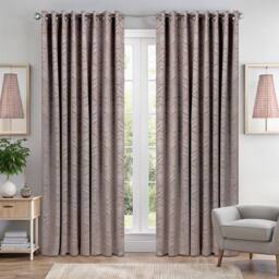 Luxury Living Triple Weave Geometric Aztec Print Ring Top Blackout Curtains in Terracotta - Size: 229 cm width x 229 cm drop - thumbnail 1