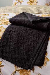 Ted Baker 'Diagonal T Matellase' Cotton Throw in Black - thumbnail 2