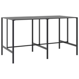 Berkfield Home Bar Table Black 200x100x110 cm Powder-coated Steel - Size: 200 x 100 x 110 cm - thumbnail 2