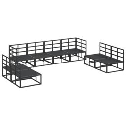 Berkfield Home Garden Sofa Set 8 pcs Black 283 x 71.5 x 71 cm Aluminium - thumbnail 5