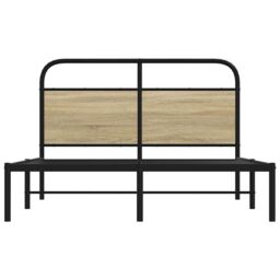 Berkfield Home Bed Frame Without Mattress 120x190 cm Small Double Sonoma Oak Engineered Wood in Brown - thumbnail 4