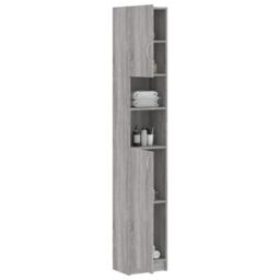 Berkfield Home Bathroom Cabinet Grey Sonoma 32x25.5x190 cm Engineered Wood - thumbnail 4