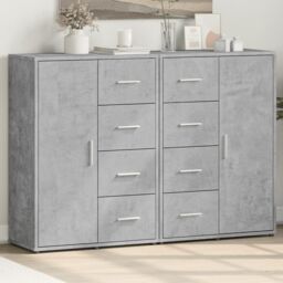 Berkfield Home Sideboards 2 pcs Concrete Grey 60x31x84 cm Engineered Wood - Size: 60 x 31 x 84 cm - thumbnail 1