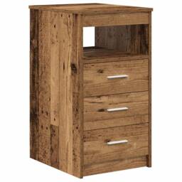 Berkfield Home Desk with Cabinet Old Wood Engineered Wood in Brown - thumbnail 5