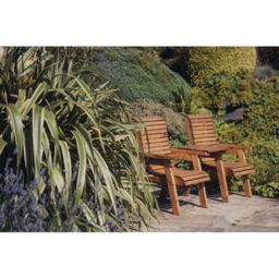 Churnet Valley Garden Furniture Ltd Valley Love Seat Square - Timber - Flat Pack - Partially Assembled in Brown - thumbnail 3
