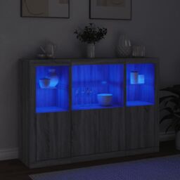 Berkfield Home Sideboards with LED Lights 3 pcs Grey Sonoma Engineered Wood - thumbnail 3