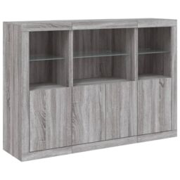 Berkfield Home Sideboards with LED Lights 3 pcs Grey Sonoma Engineered Wood - thumbnail 5