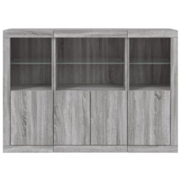 Berkfield Home Sideboards with LED Lights 3 pcs Grey Sonoma Engineered Wood - thumbnail 6
