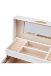 ExtraStar Women's Elegant White Jewelry Storage Box with Velvet Lining - thumbnail 5