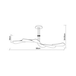 Netlighting Mistral Telescopic 36W LED Line 3000K 3240lm Chrome Frosted Acrylic in Grey - thumbnail 2