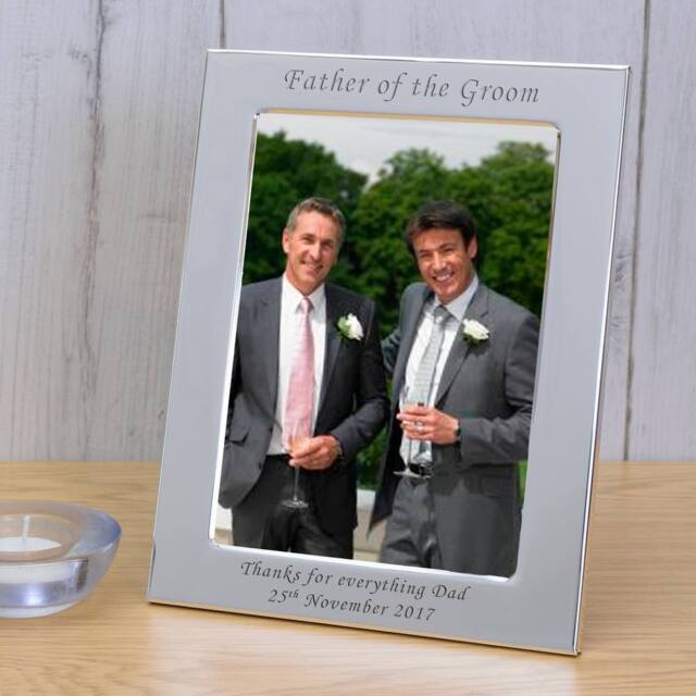 Uniqueful Personalised Father of the Groom Silver Plated 7x5 Picture Frame - Size: 1 Pack - image 1