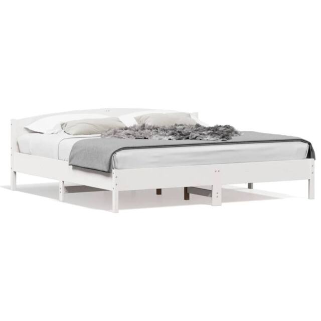 Berkfield Home Bed Frame without Mattress White 180x200 cm Super King Solid Wood Pine - image 1