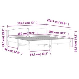 Berkfield Home Bed Frame without Mattress White 180x200 cm Super King Solid Wood Pine - thumbnail 9