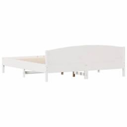 Berkfield Home Bed Frame without Mattress White 180x200 cm Super King Solid Wood Pine - thumbnail 6
