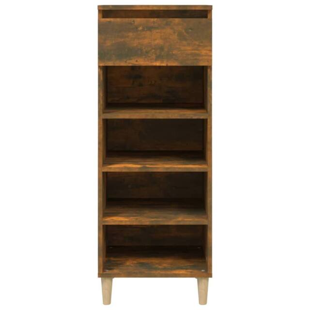 Berkfield Home Shoe Cabinet Smoked Oak 40x36x105 cm Engineered Wood in Brown - Size: 40 x 36 x 105 cm - image 1