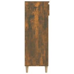 Berkfield Home Shoe Cabinet Smoked Oak 40x36x105 cm Engineered Wood in Brown - Size: 40 x 36 x 105 cm - thumbnail 5