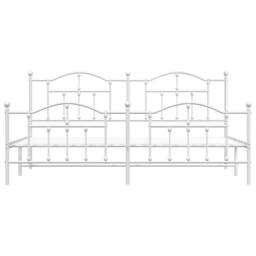 Berkfield Home Metal Bed Frame with Headboard & Footboard White 193x203 cm - thumbnail 6