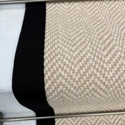 RainbowHome Herringbone Chalk Beige Wool Stair Runner With 100% Black Cotton Border - Size: 70 cm x 700 cm - thumbnail 2