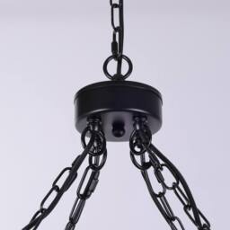 NIVOR 20-Light Waggon Wheel Kitchen Chandelier Black Adjustable Pendant E27 - thumbnail 6