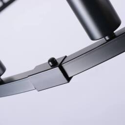 NIVOR 20-Light Waggon Wheel Kitchen Chandelier Black Adjustable Pendant E27 - thumbnail 7